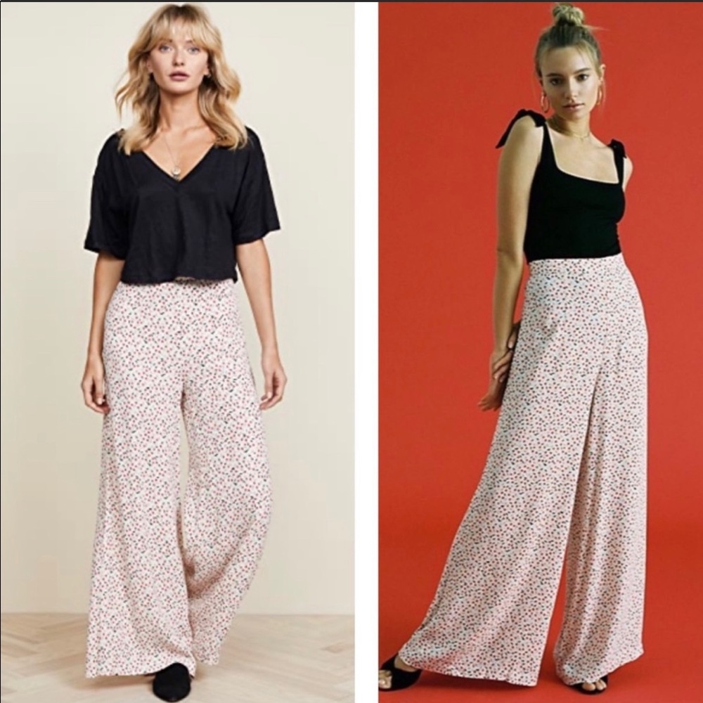NWOT Free People Easy Peasy Cherry Wide Leg Pants